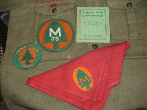 Camp Mills patches and neckerchief