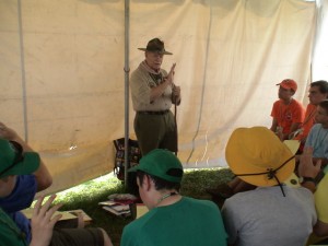 Hal Yocum as Baden-Powell for the Scouting Heritage Merit Badge