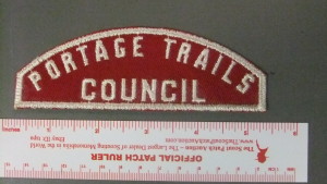 Portage Trails Council red and white with type 1 border.